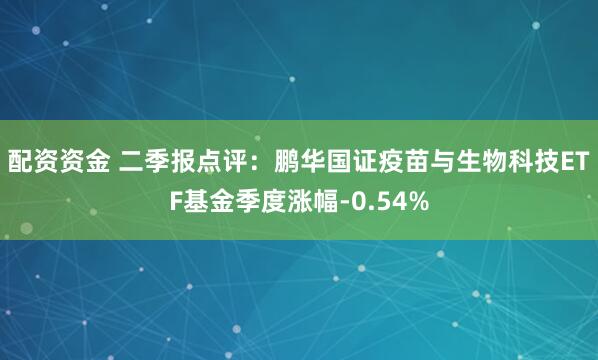 配资资金 二季报点评：鹏华国证疫苗与生物科技ETF基金季度涨幅-0.54%
